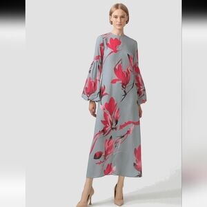 Touche Prive Balloon Long Sleeve Zara dress With Flowers
